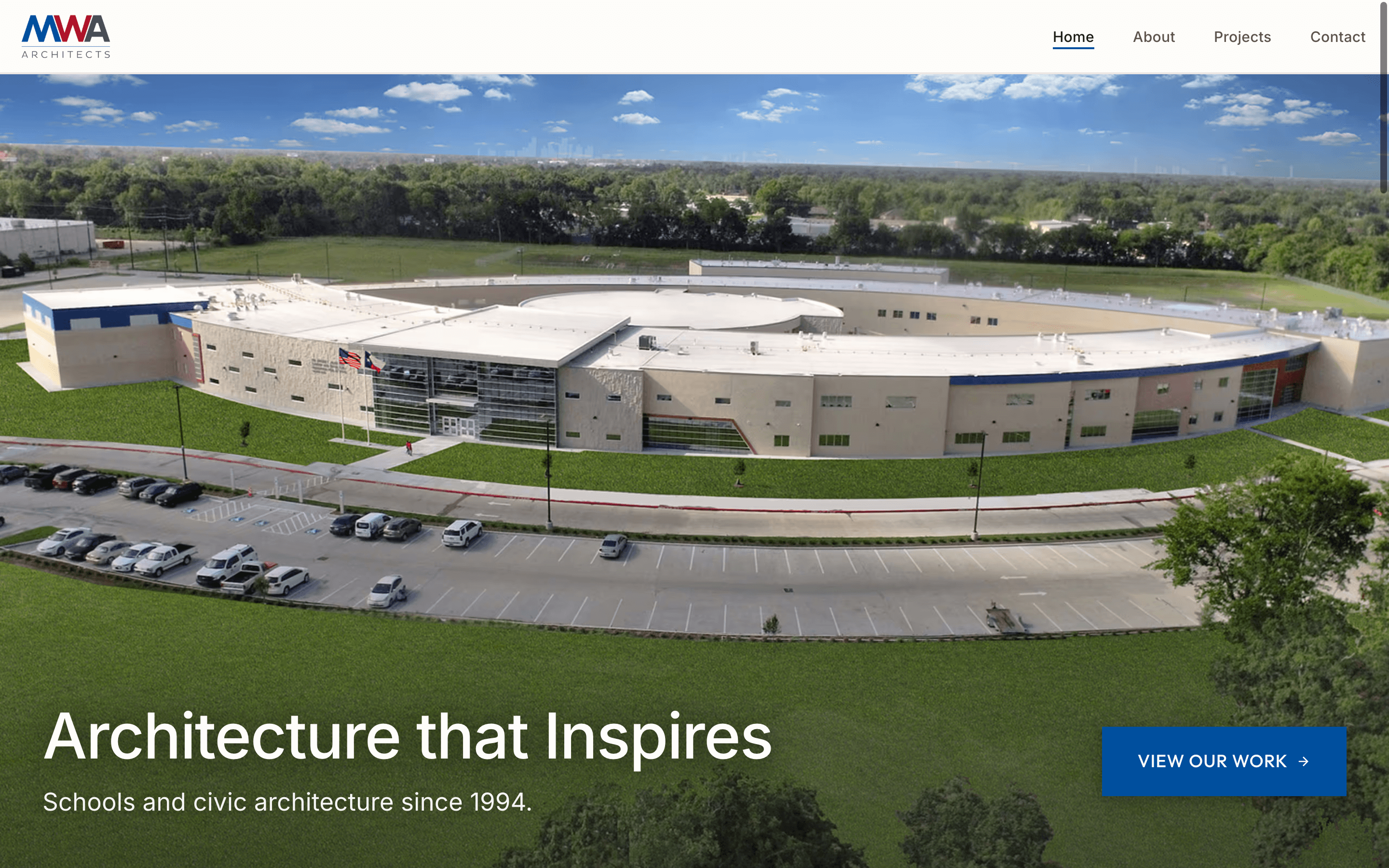 Screenshot of MWA Architects website